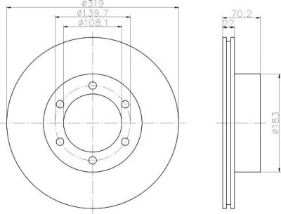 Hella 8DD 355 106-241 тормозной диск на TOYOTA LAND CRUISER 90 (_J9_)