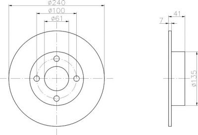 Hella 8DD 355 106-461 тормозной диск на NISSAN MICRA II (K11)
