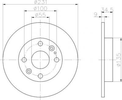 Hella 8DD 355 106-471 тормозной диск на MAZDA 323 C IV (BG)