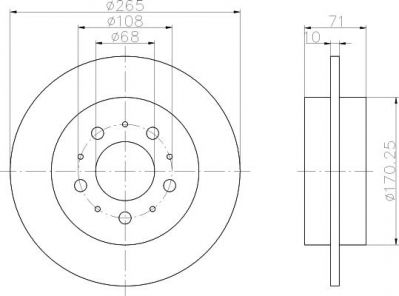 Hella 8DD 355 106-621 тормозной диск на VOLVO 960 II универсал (965)