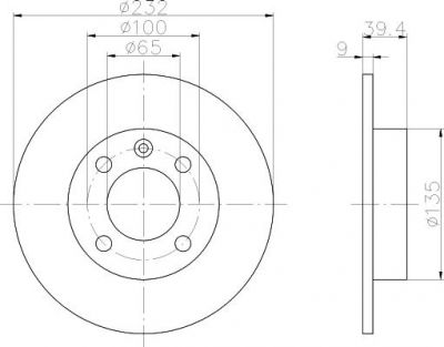 Hella 8DD 355 106-681 тормозной диск на VW POLO CLASSIC (6KV2)