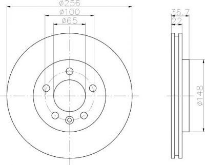 Hella 8DD 355 106-751 тормозной диск на VW GOLF IV (1J1)