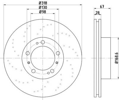 Hella 8DD 355 106-971 тормозной диск на PORSCHE 911 (996)