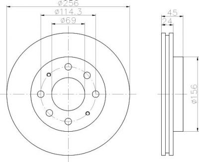 Hella 8DD 355 107-321 тормозной диск на VOLVO V40 универсал (VW)