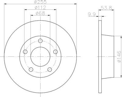 Hella 8DD 355 107-351 тормозной диск на AUDI A6 Avant (4B5, C5)