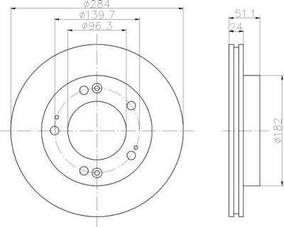 Hella 8DD 355 107-381 тормозной диск на KIA RETONA (CE)