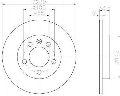 Hella 8DD 355 107-461 тормозной диск на VW GOLF IV (1J1)