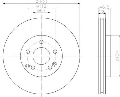 Hella 8DD 355 107-491 тормозной диск на MERCEDES-BENZ C-CLASS (W203)