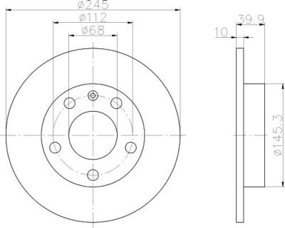 Hella 8DD 355 107-531 тормозной диск на AUDI A4 (8E2, B6)