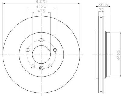 Hella 8DD 355 107-691 тормозной диск на 3 кабрио (E46)