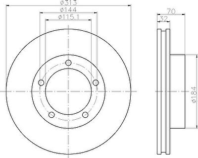 Hella 8DD 355 107-871 тормозной диск на TOYOTA LAND CRUISER 100 (FZJ1_, UZJ1_)