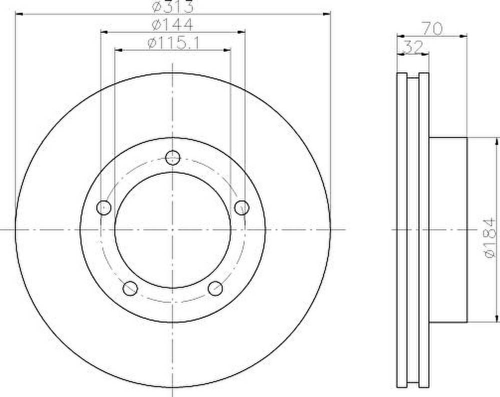Hella 8DD 355 107-871 тормозной диск на TOYOTA LAND CRUISER 100 (FZJ1_, UZJ1_)