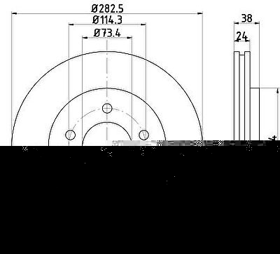 Hella 8DD 355 107-931 тормозной диск на DODGE CARAVAN