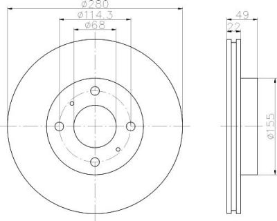 Hella 8DD 355 107-991 тормозной диск на NISSAN PRIMERA Traveller (WP11)