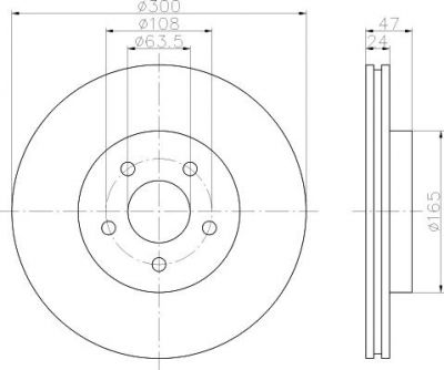 Hella 8DD 355 108-041 тормозной диск на FORD MONDEO III (B5Y)