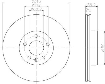 Hella 8DD 355 108-101 тормозной диск на SEAT ALHAMBRA (7V8, 7V9)