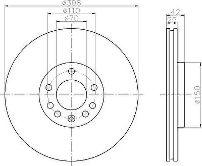 Hella 8DD 355 108-231 тормозной диск на OPEL ZAFIRA B Van