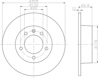 Hella 8DD 355 108-291 тормозной диск на NISSAN INTERSTAR c бортовой платформой/ходовая часть