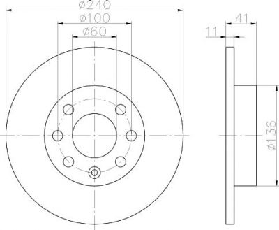 Hella 8DD 355 108-311 тормозной диск на OPEL CORSA C фургон (F08, W5L)