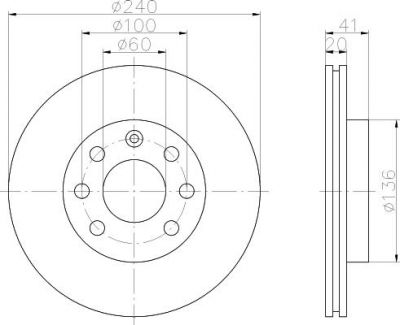 Hella 8DD 355 108-331 тормозной диск на OPEL CORSA C фургон (F08, W5L)