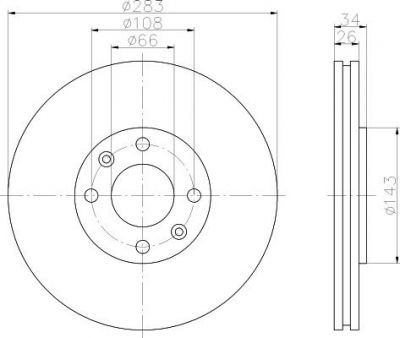 Hella 8DD 355 108-371 тормозной диск на PEUGEOT PARTNER фургон