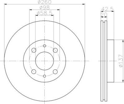 Hella 8DD 355 108-441 тормозной диск на LADA 112