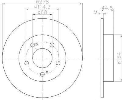 Hella 8DD 355 108-541 тормозной диск на NISSAN CEFIRO седан