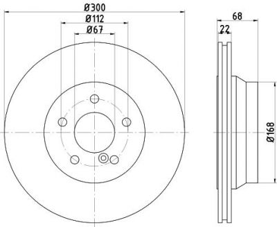 Hella 8DD 355 108-851 тормозной диск на MERCEDES-BENZ GLK-CLASS (X204)