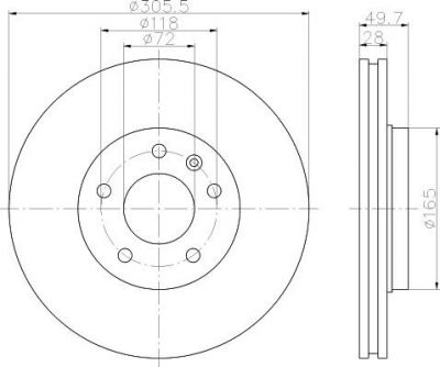 Hella 8DD 355 108-951 тормозной диск на OPEL VIVARO фургон (F7)