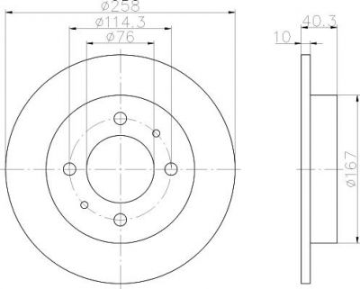 Hella 8DD 355 109-061 тормозной диск на HYUNDAI LANTRA I (J-1)