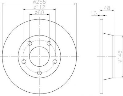 Hella 8DD 355 109-091 тормозной диск на AUDI A6 Avant (4B5, C5)