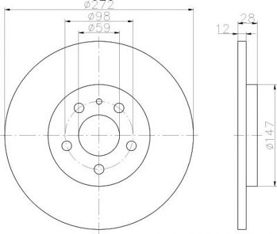 Hella 8DD 355 109-151 тормозной диск на PEUGEOT 807 (E)