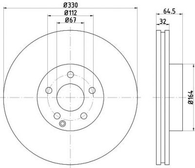 Hella 8DD 355 109-421 тормозной диск на MERCEDES-BENZ GLK-CLASS (X204)