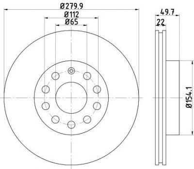 Hella 8DD 355 109-561 тормозной диск на SKODA OCTAVIA Combi (1Z5)