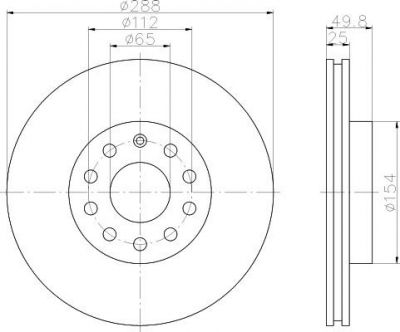 Hella 8DD 355 109-571 тормозной диск на VW GOLF ALLTRACK (BA5)