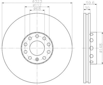 Hella 8DD 355 109-831 тормозной диск на VW PHAETON (3D_)