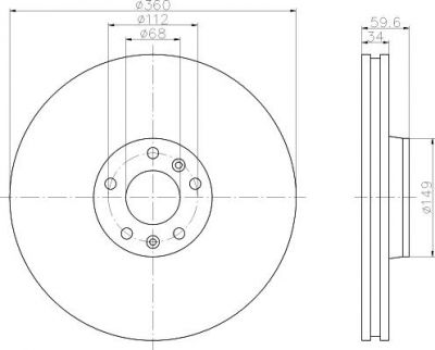 Hella 8DD 355 109-851 тормозной диск на VW PHAETON (3D_)