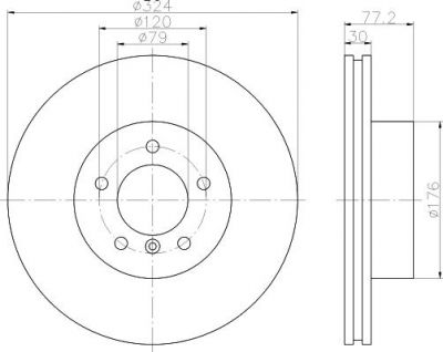 Hella 8DD 355 109-921 тормозной диск на 5 Touring (E61)