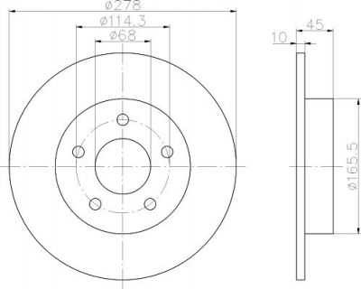 Hella 8DD 355 110-401 тормозной диск на NISSAN PRIMERA Hatchback (P12)