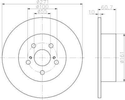 Hella 8DD 355 110-551 тормозной диск на TOYOTA AVENSIS (_T22_)