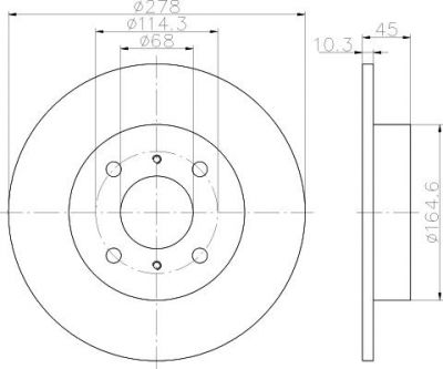 Hella 8DD 355 110-661 тормозной диск на NISSAN PRIMERA Traveller (WP11)