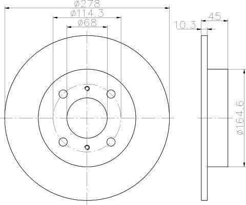 Hella 8DD 355 110-661 тормозной диск на NISSAN PRIMERA Traveller (WP11)