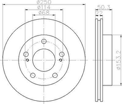 Hella 8DD 355 110-821 тормозной диск на NISSAN VANETTE CARGO фургон (HC 23)