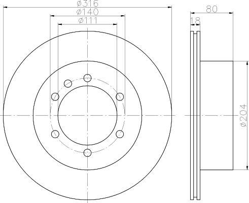 Hella 8DD 355 110-831 тормозной диск на NISSAN PATROL GR V Wagon (Y61)