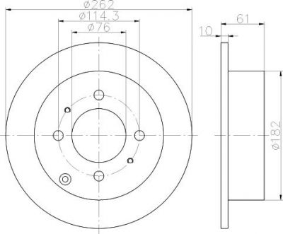 Hella 8DD 355 110-941 тормозной диск на HYUNDAI SONATA IV (EF)