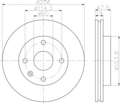 Hella 8DD 355 111-351 тормозной диск на CHEVROLET EPICA (KL1_)