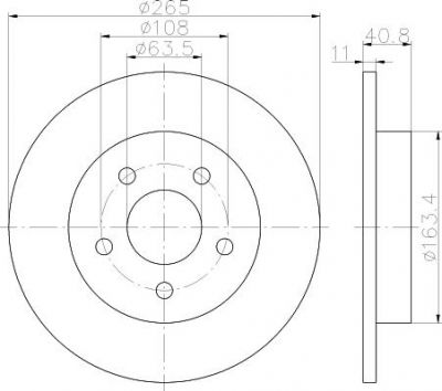 Hella 8DD 355 111-381 тормозной диск на FORD FOCUS II седан (DA_)