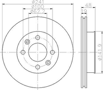 Hella 8DD 355 111-431 тормозной диск на HYUNDAI GETZ (TB)