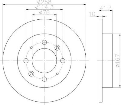 Hella 8DD 355 111-451 тормозной диск на KIA SPECTRA седан (LD)