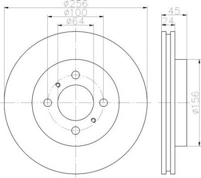 Hella 8DD 355 111-541 тормозной диск на MITSUBISHI COLT IV (CA_A)
